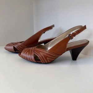 Naturalizer “Bree” Brown Leather Heels Size 6.5